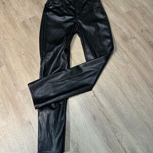 GAP Vegan Black Leather Gap Skinny Pants Size 25